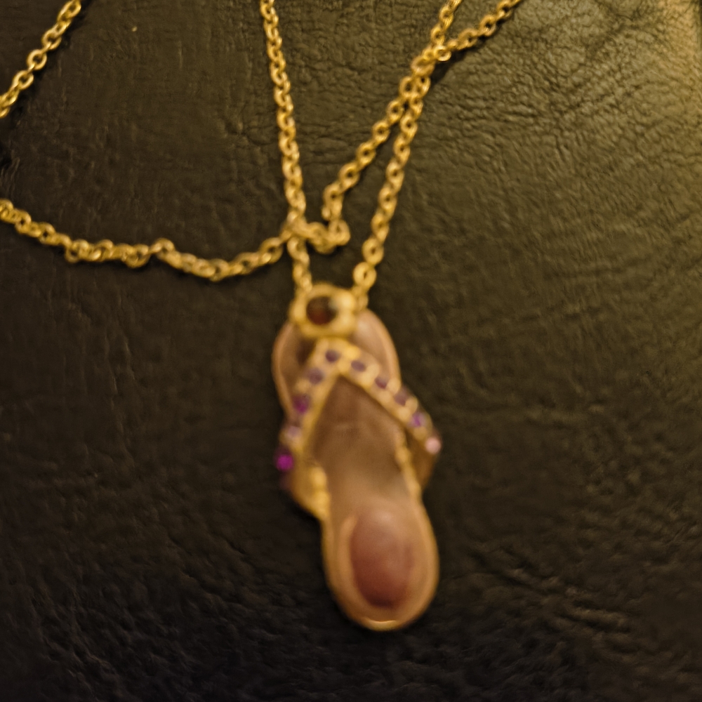 Gold Sandal Pendant Necklace